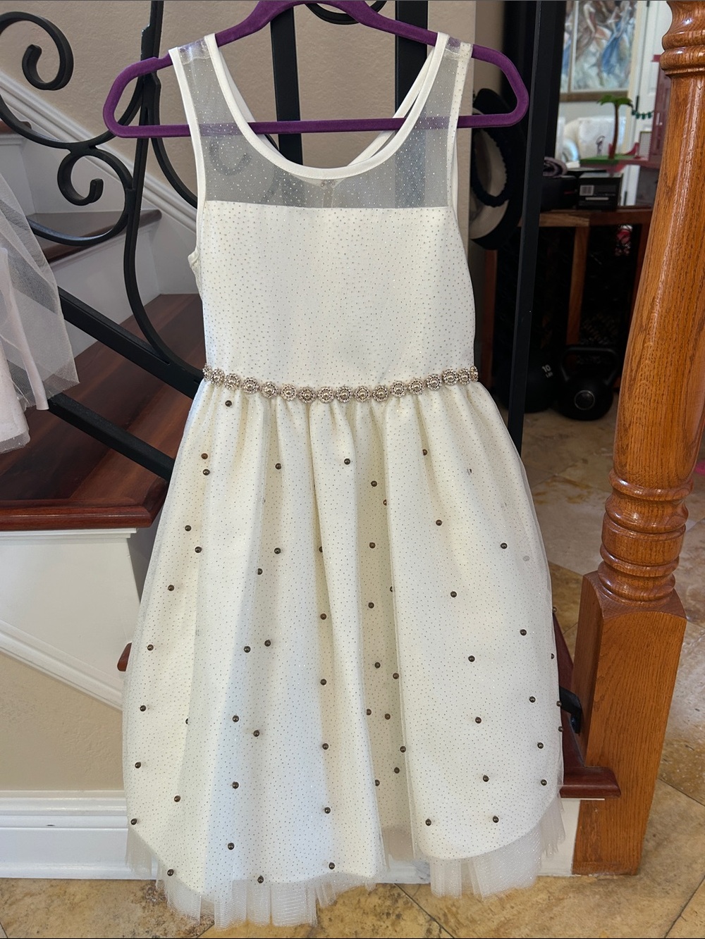 American Princess Girls size 7 Party Dress with Dot Accents